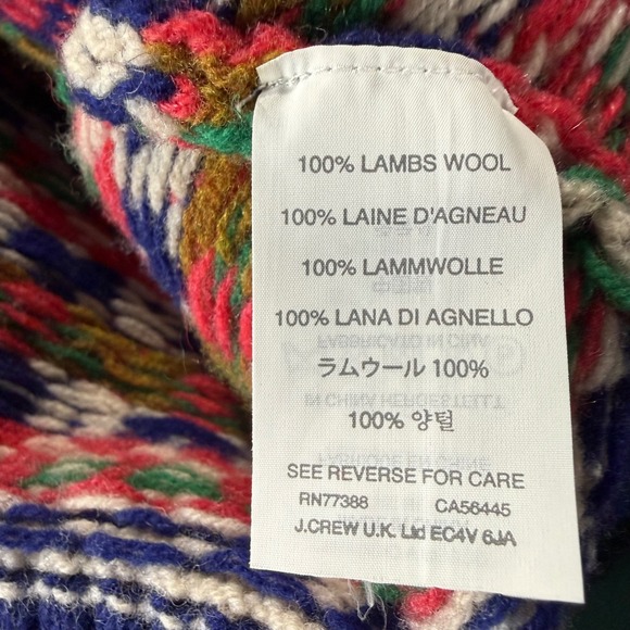 J. Crew Holiday 2014 Fair Isle Sweater Lambs Wool Multi Color Festive Heritage - Picture 4 of 7